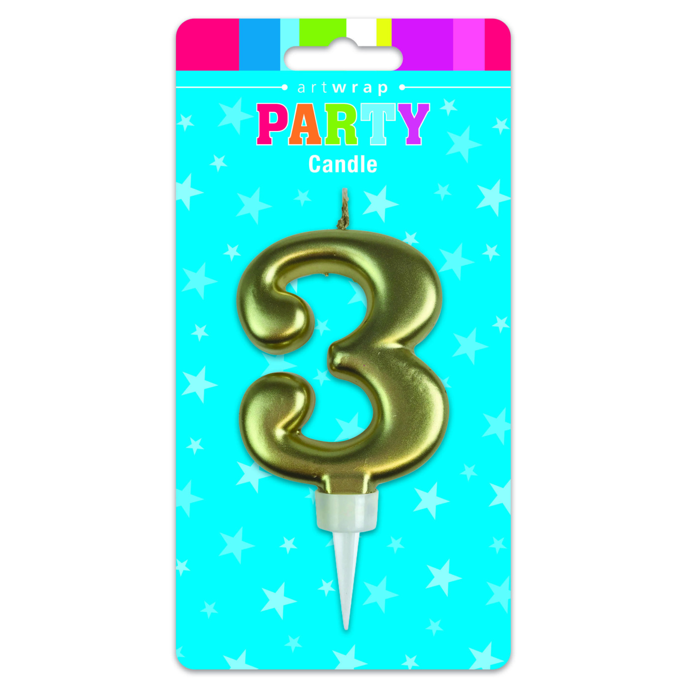 Gifts Greetings Artwrap Jumbo Party Gold Candle 3