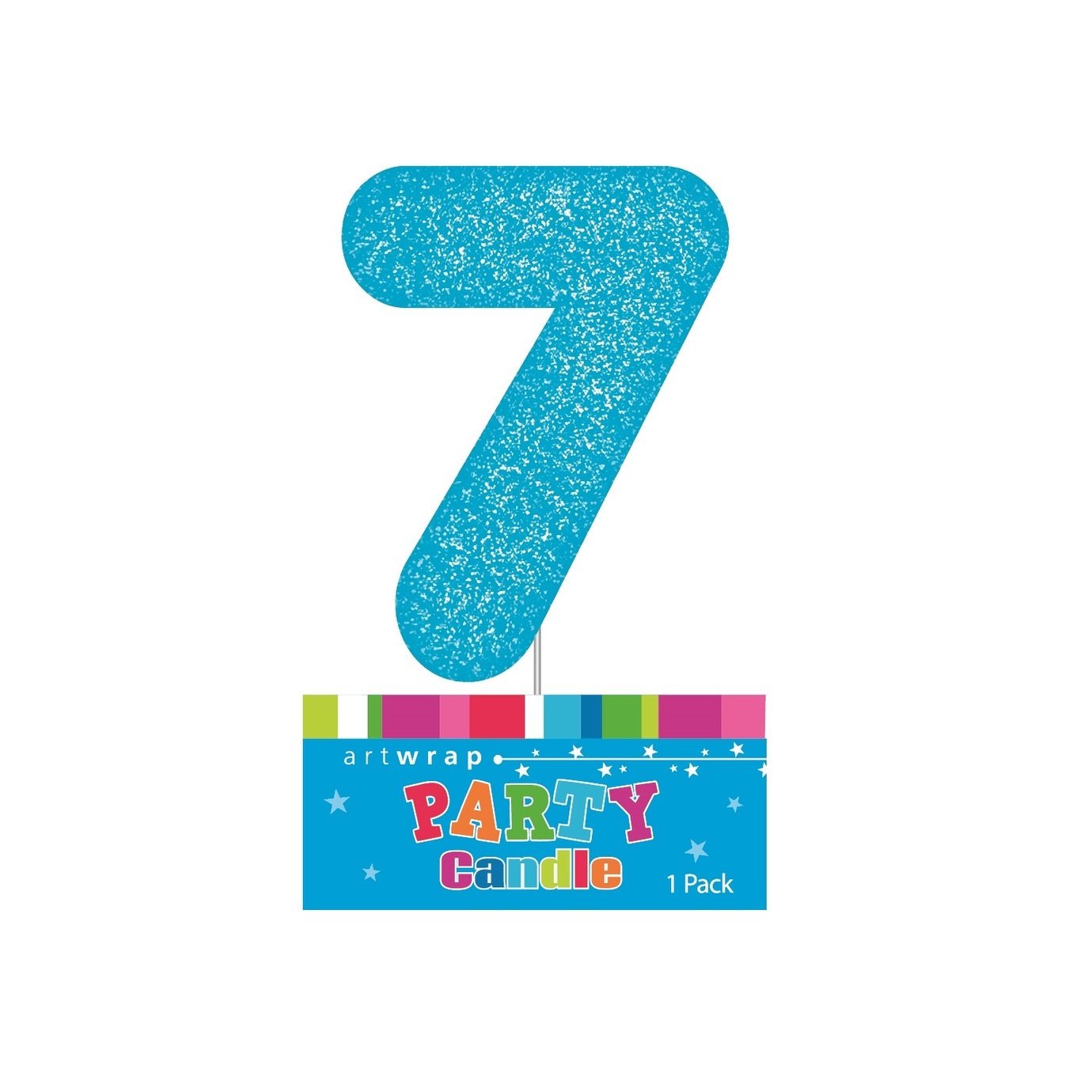 Gifts Greetings Artwrap Glitter Candle Blue 7