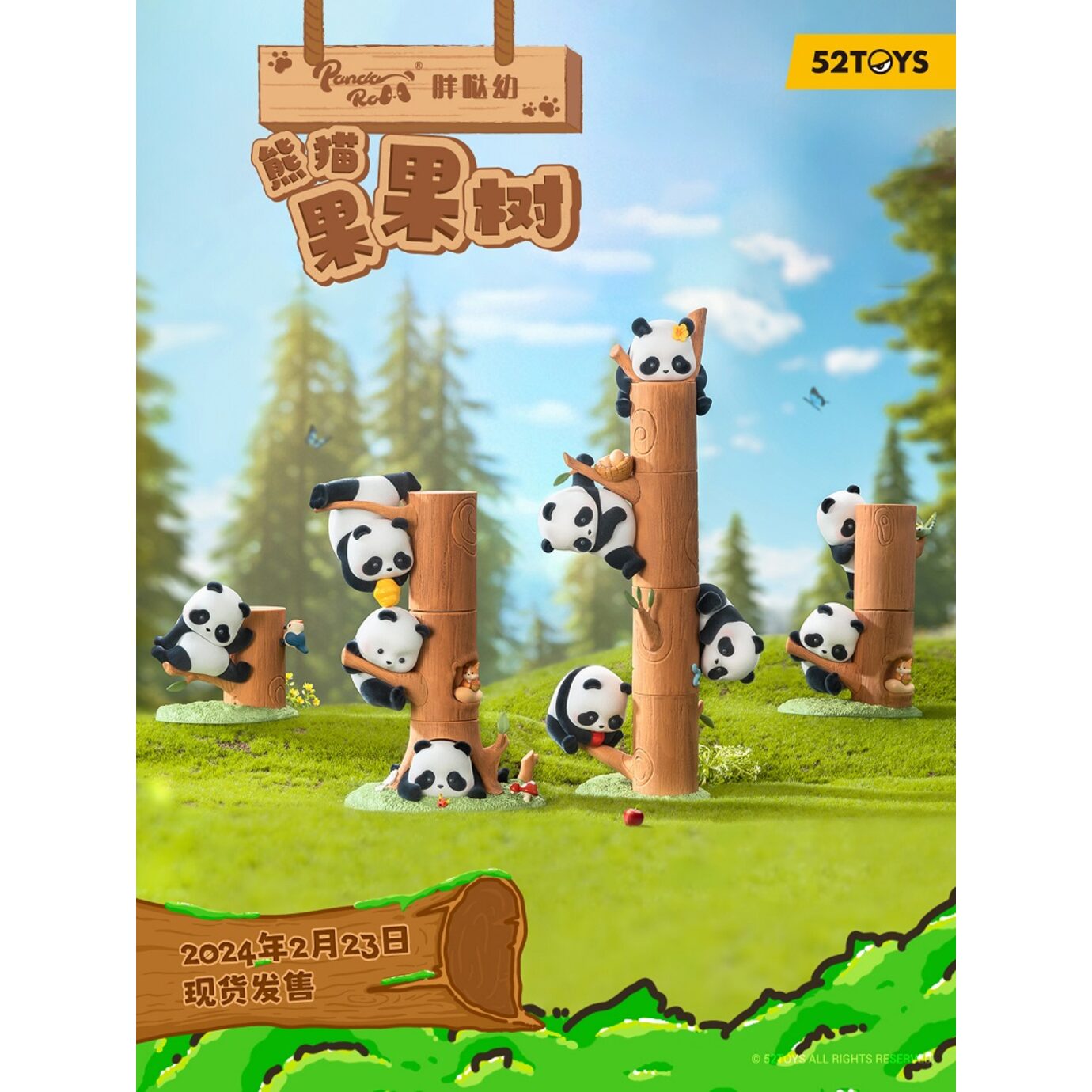 Gifts Greetings 52TOYS Panda Roll - Fruit Tree Climbing Full Tray