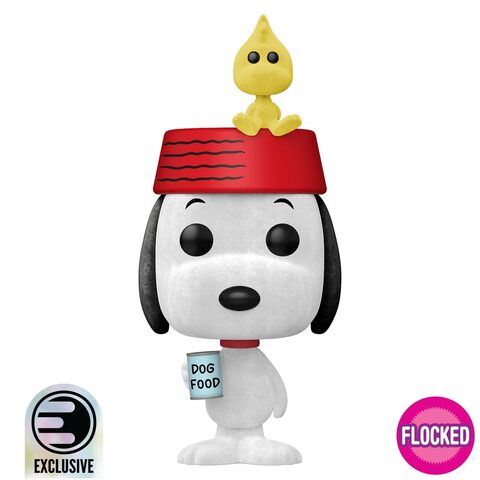 Pre-Order Funko Pop Peanuts Snoopy  Woodstock Flocked Funko Pop Vinyl Figure 2096 - Entertainment Earth Exclusive