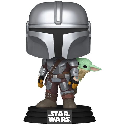 Funko POP Star Wars The Mandalorian and Grogu Mandalorian with Grogu Funko Pop Vinyl Figure 818