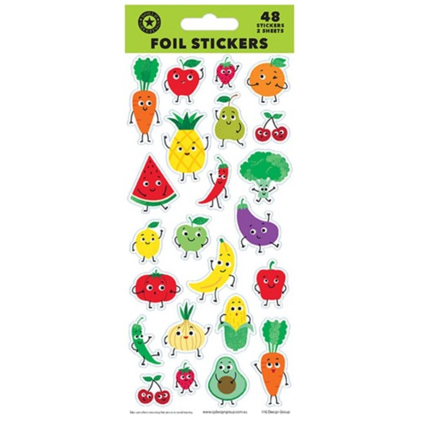Gifts Greetings Artwrap Party Stickers Fruit And Vegetable