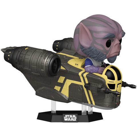 Pre-Order Funko POP Star Wars The Mandalorian and Grogu Zeb Orrelios in The Razor Crest Deluxe Funko Pop Ride 838