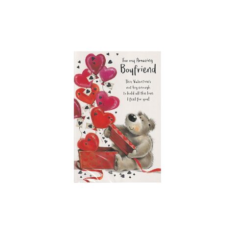 Valentines Day Card - For My Amazing Boyfriend This Valentines Not Enough To Hold All The Love I Feel For You