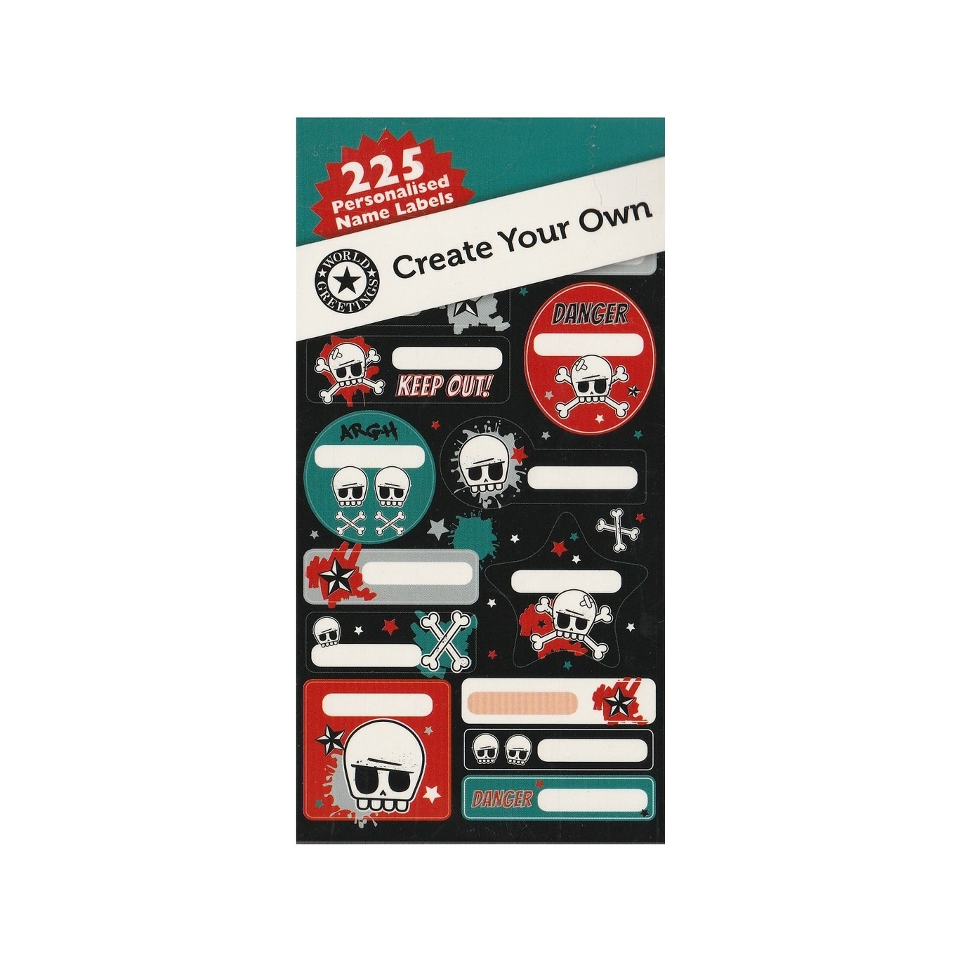 Gifts Greetings Artwrap Create Your Own Name Labels Skull