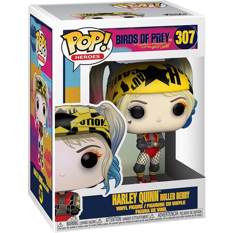 Funko POP Birds Of Prey 307 Harley Quinn Roller Derby With Trading Card